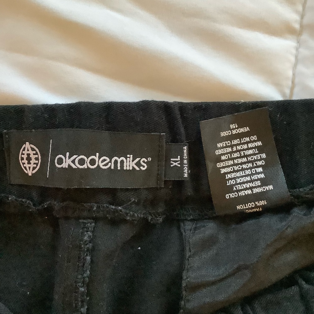 Akademiks Joggers Mens Black XL Hip Hop 90s 34” Waist - Picture 3 of 5